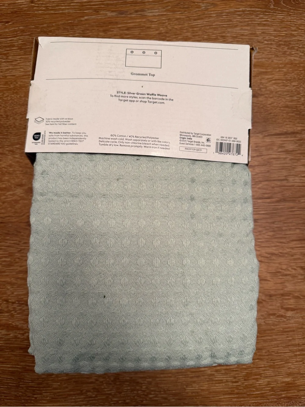 Threshold Waffle Weave Shower Curtain - Sage Green